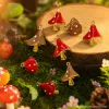 A creative design of a fashionable gift with a white heart-shaped tray decorated with red, brown and white mushroom pendants Specification image